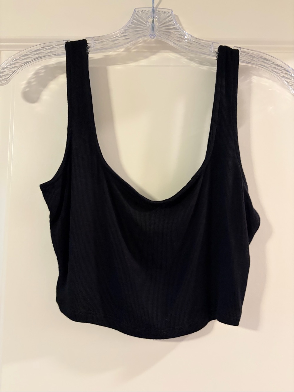 Zenana Outfitters Black Ribbed Scoop Neck Tank